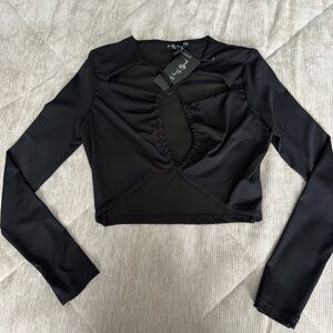 Urban Planet Black Longsleeve Crop Top